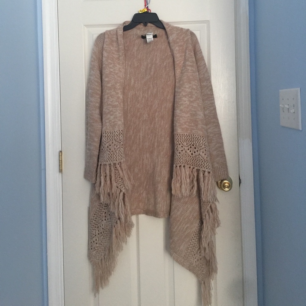 Open-front shawl cardigan